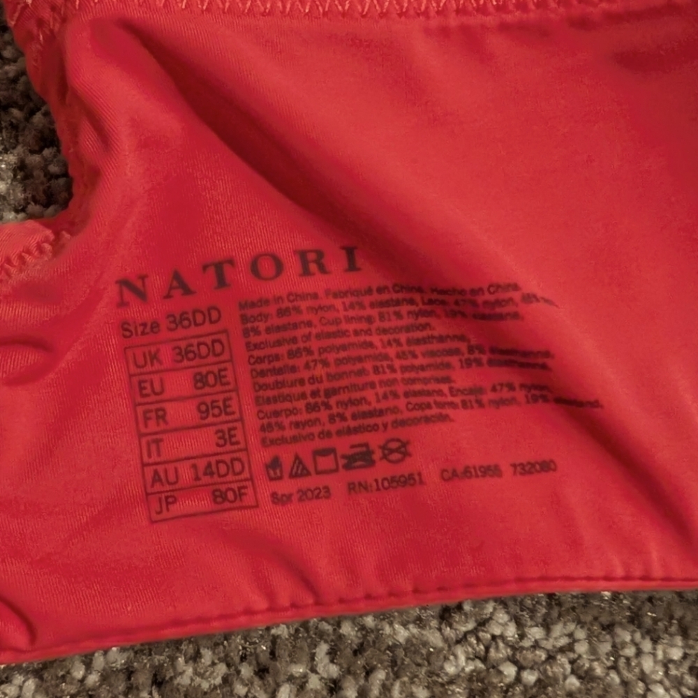Natori Hot Pink Lace Strap Lined Underwire Bra 36DD - Picture 9 of 9